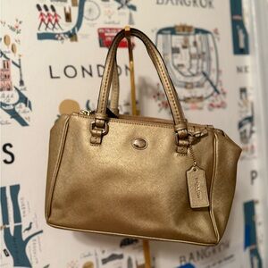 Coach Metallic Gold Satchel